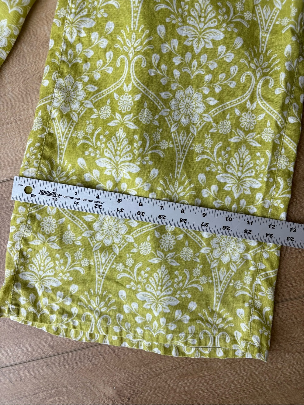 Joie 100% Linen Flat Front Wide Leg Floral Boho Cropped Pants. Size medium - Picture 9 of 12